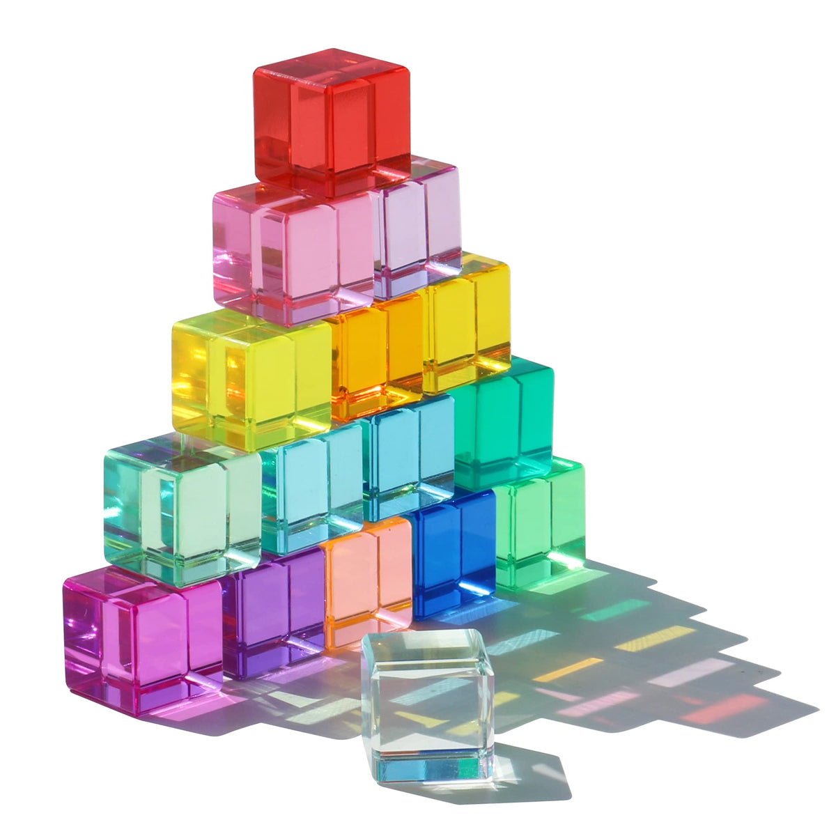 KOAICS Rainbow Crystal Cubes stacked for color learning