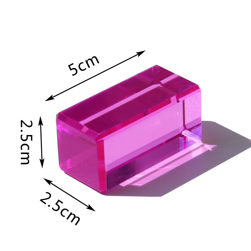 KOAICS Rainbow Crystal Strip Block close-up shows vibrant translucent color for sensory exploration