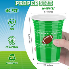 Kochorie 16-ounce football cups in durable PP material for reliable serving.
