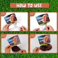 Kockuu double-sided football centerpiece for versatile party setups