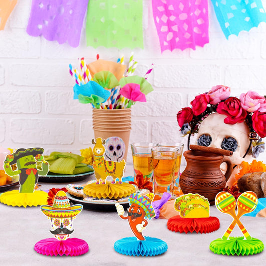 Kockuu fiesta honeycomb cactus centerpiece adds Cinco de Mayo flair.