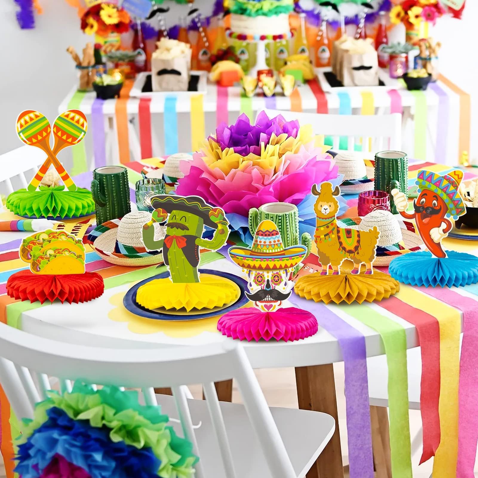 Kockuu honeycomb chili pepper centerpiece sparks festive mood.