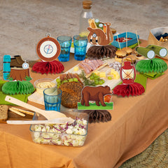 Kockuu happy camper card offers versatile standee decor for cake or table