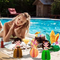 Kockuu Hawaiian Luau pineapple centerpiece for festive luau styling