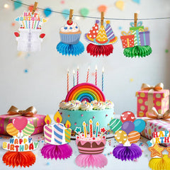 Kockuu candle honeycomb centerpiece elevates birthday table ambiance