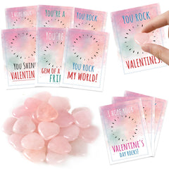 Kockuu Valentines heart stones pink polished for keepsakes and gifts.