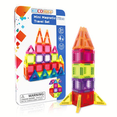 kocojrff 57pcs magnetic tiles mini travel set for creative building on the go