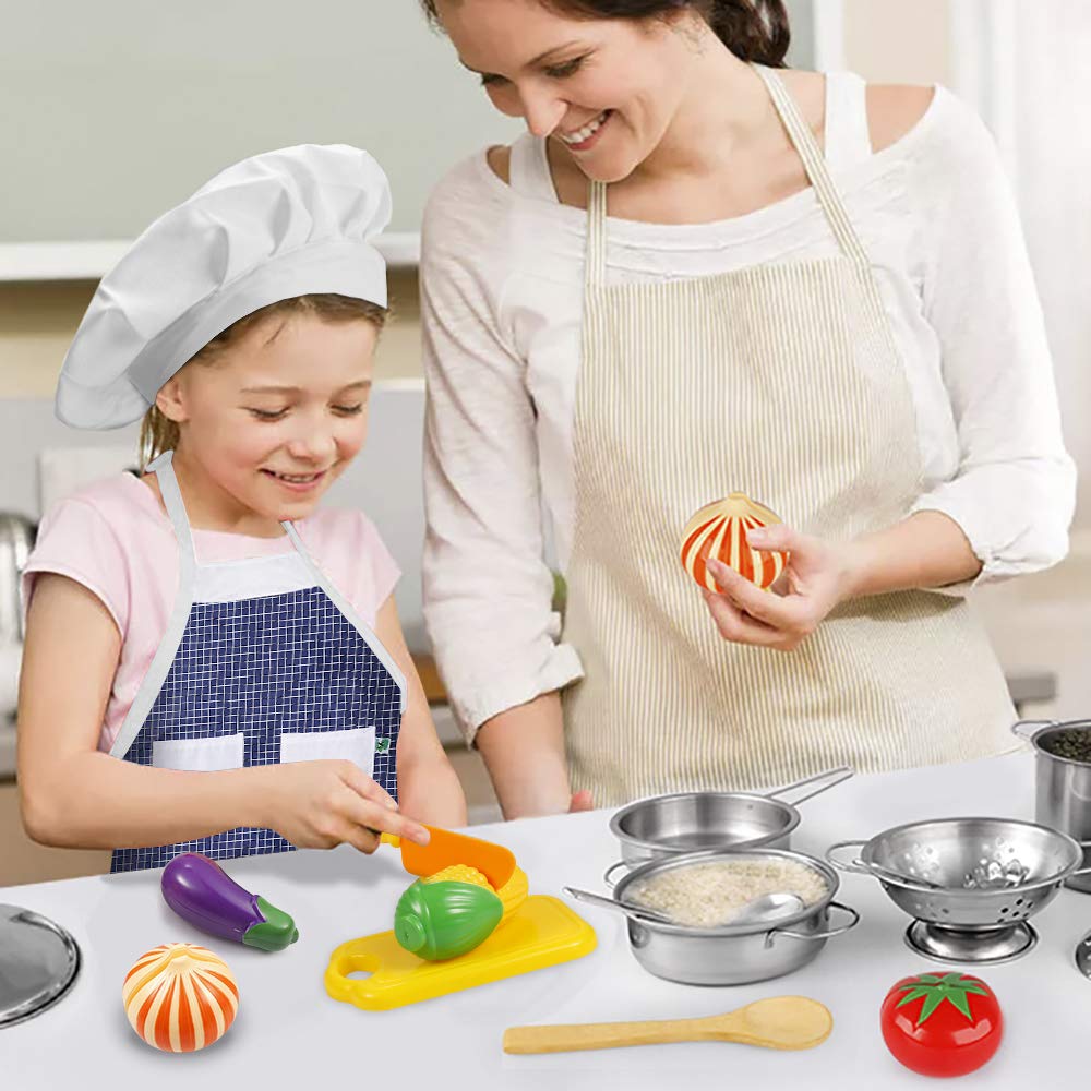 KODATEK stainless steel utensils for durable pretend cooking.