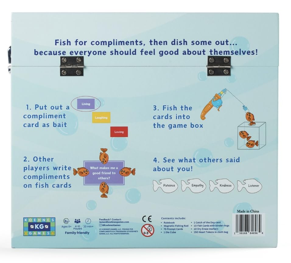 Koehne's Games compliment cards included for heartfelt praise prompts.