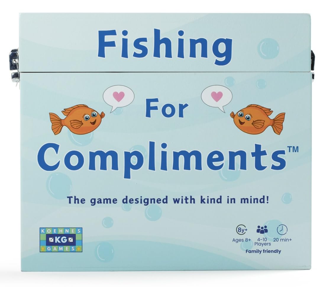 Koehne's Games fishing-rod-magnetic in use for quick, engaging compliment catches.
