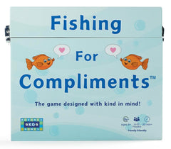 Koehne's Games fishing-rod-magnetic in use for quick, engaging compliment catches.