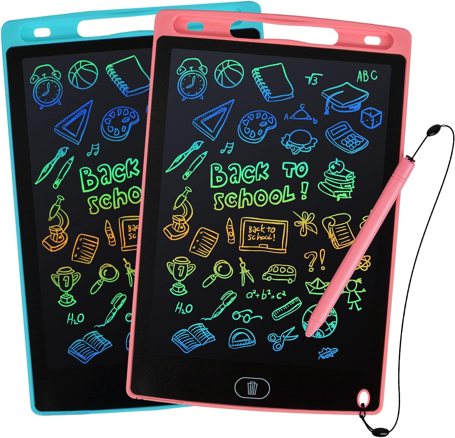 kogabanny LCD writing tablet 2-pack in pink and blue for shared drawing