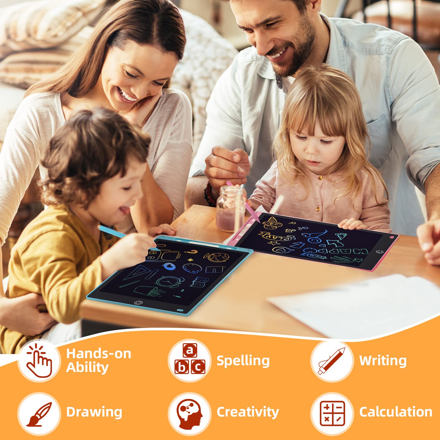 Kogabanny scribble board showing smooth writing motion for kids