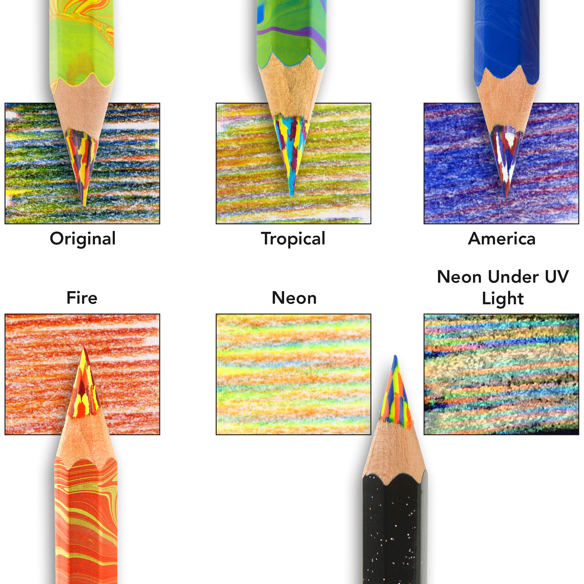 Koh-I-Noor Magic FX Original twist reveals braided color changes during drawing.
