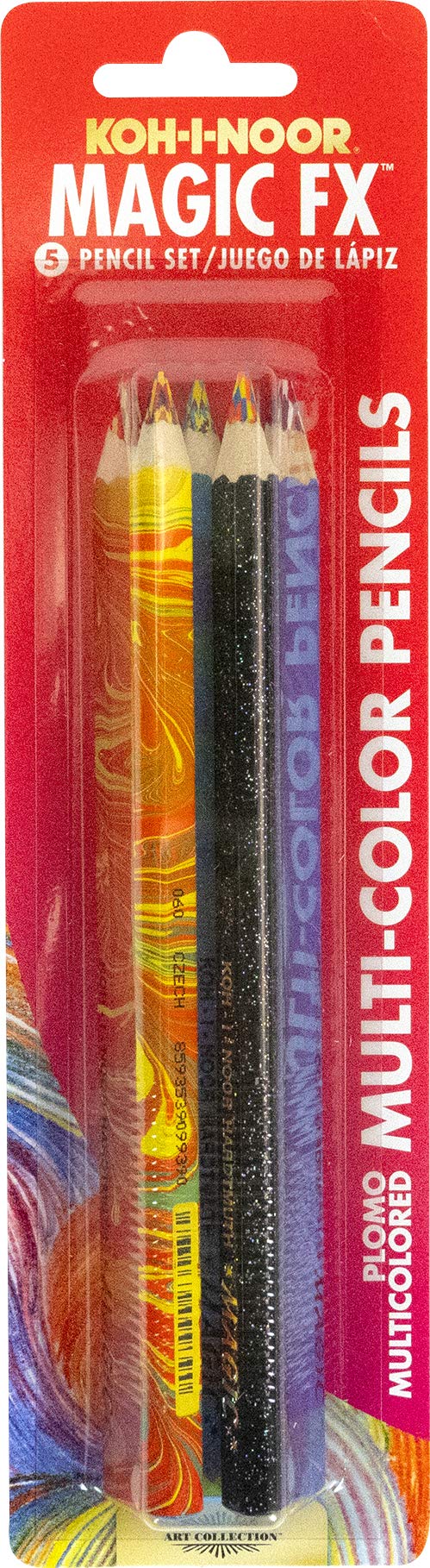 Koh-I-Noor Magic FX pencils pack front showcases colorful swirls for vibrant sketches.