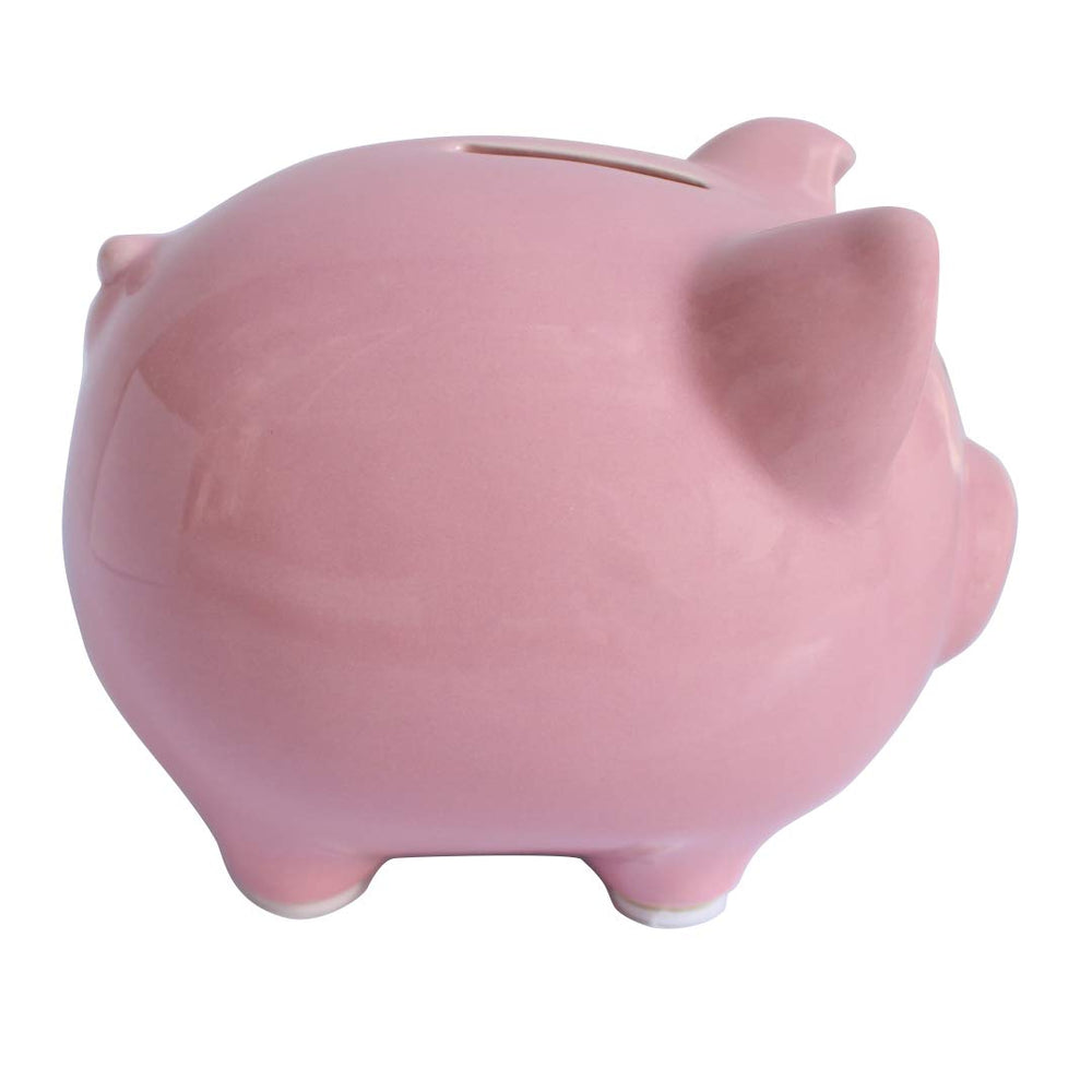 KOHIENWO pink piggy bank close-up highlights durable ceramic craftsmanship