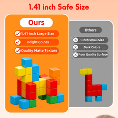 KOIEMAY 1.41-inch magnetic blocks showcased for durable, big-build play.