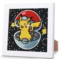 KOJEFCV cartoon diamond art kit with frame helps kids create ready-to-display art