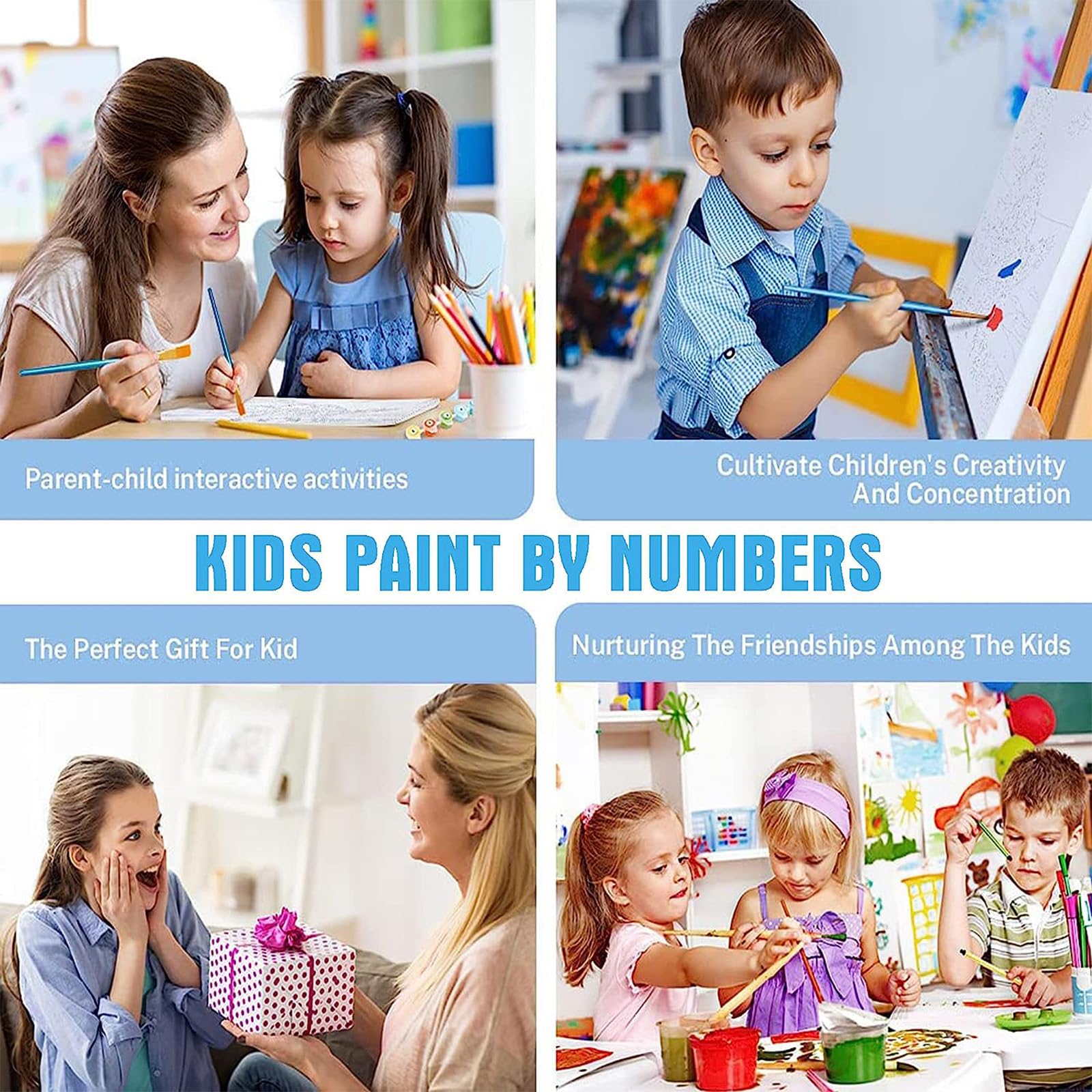 KOJEFCV gift-friendly paint by numbers for family fun