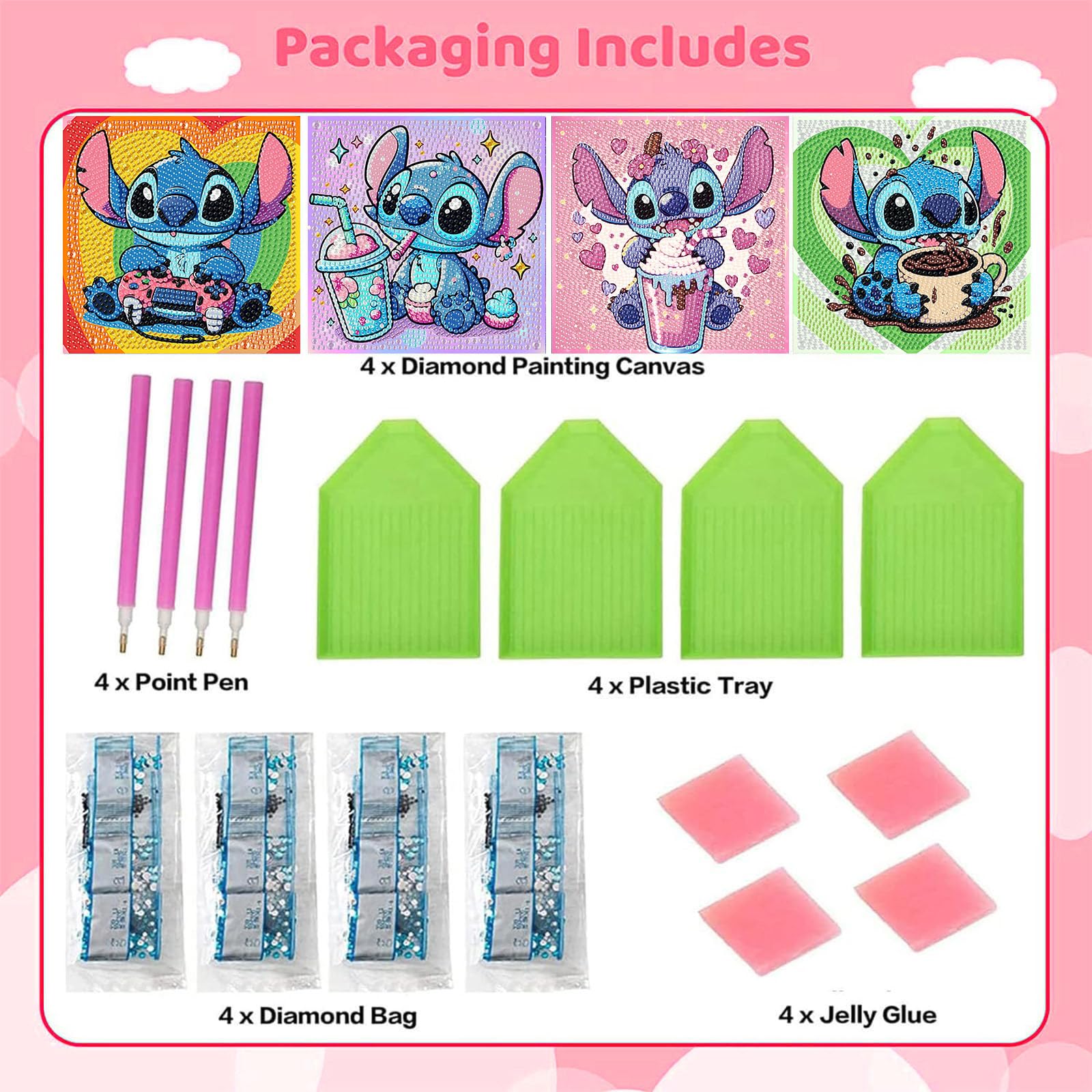 KOJEFCV diamond painting tools and tray for easy, mess-free crafting