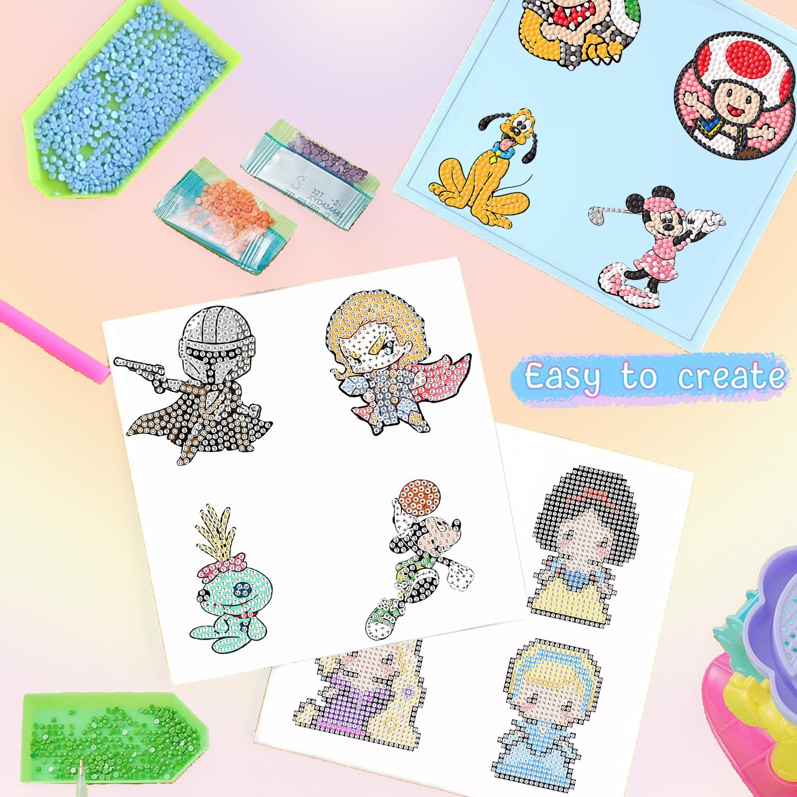 KOJEFCV easy diy diamond art stickers enable quick, beginner friendly crafting sessions