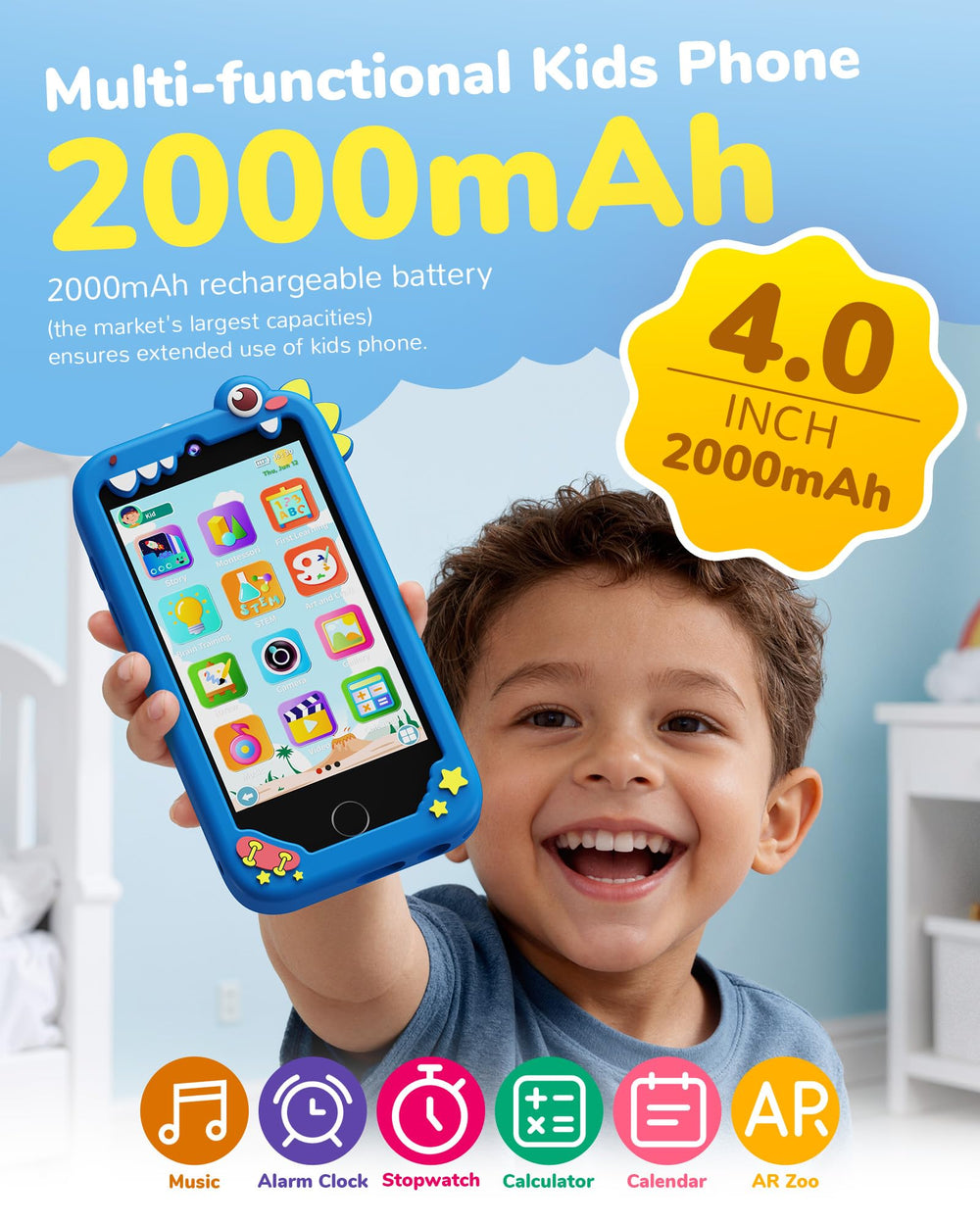 KOKODI 2000mAh battery supports long play sessions on the go