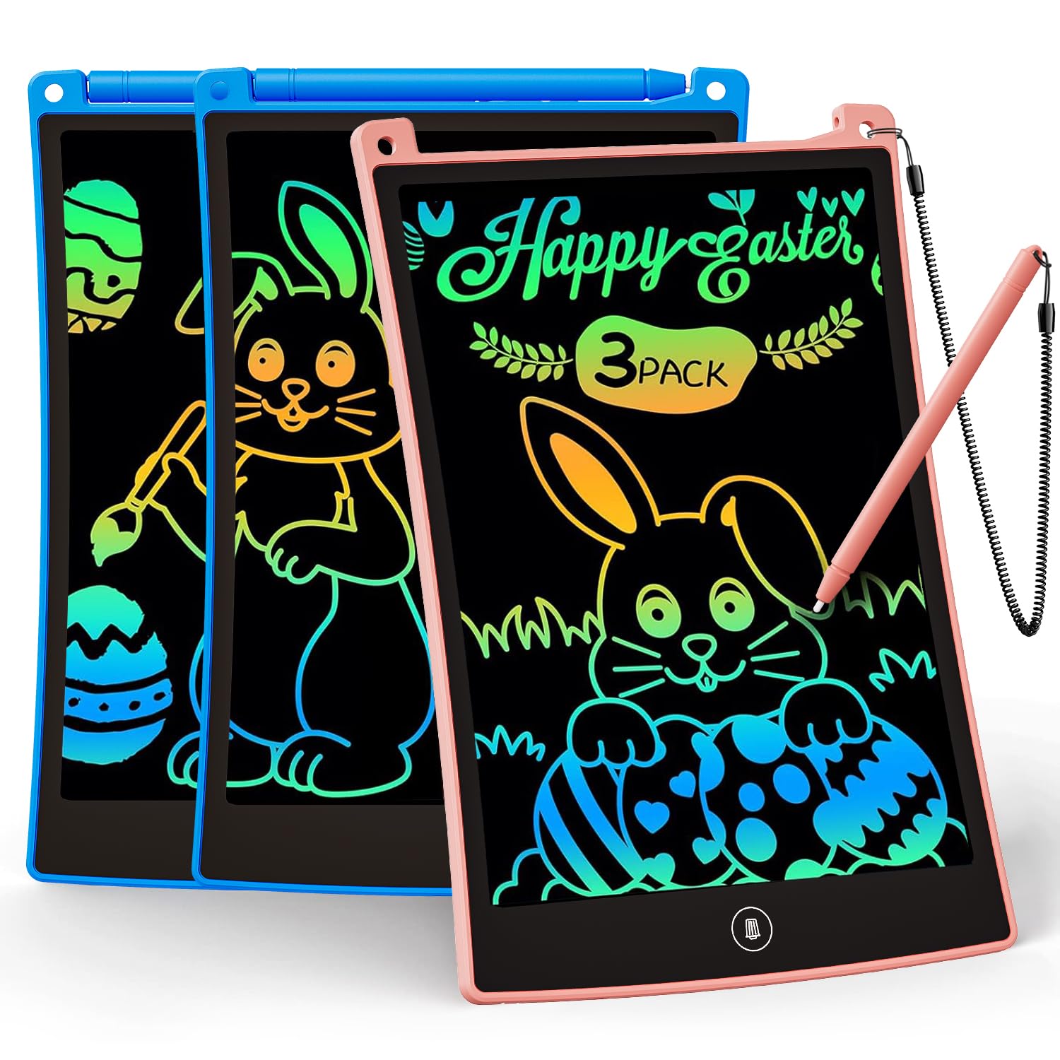 KOKODI 3-pack LCD writing tablet blue for mess-free creativity