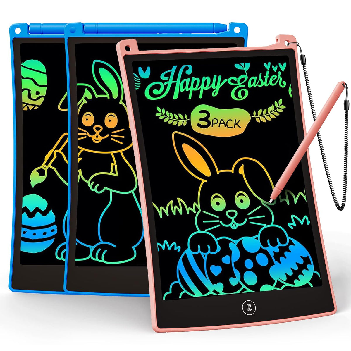 KOKODI 3-pack LCD writing tablet blue for mess-free creativity