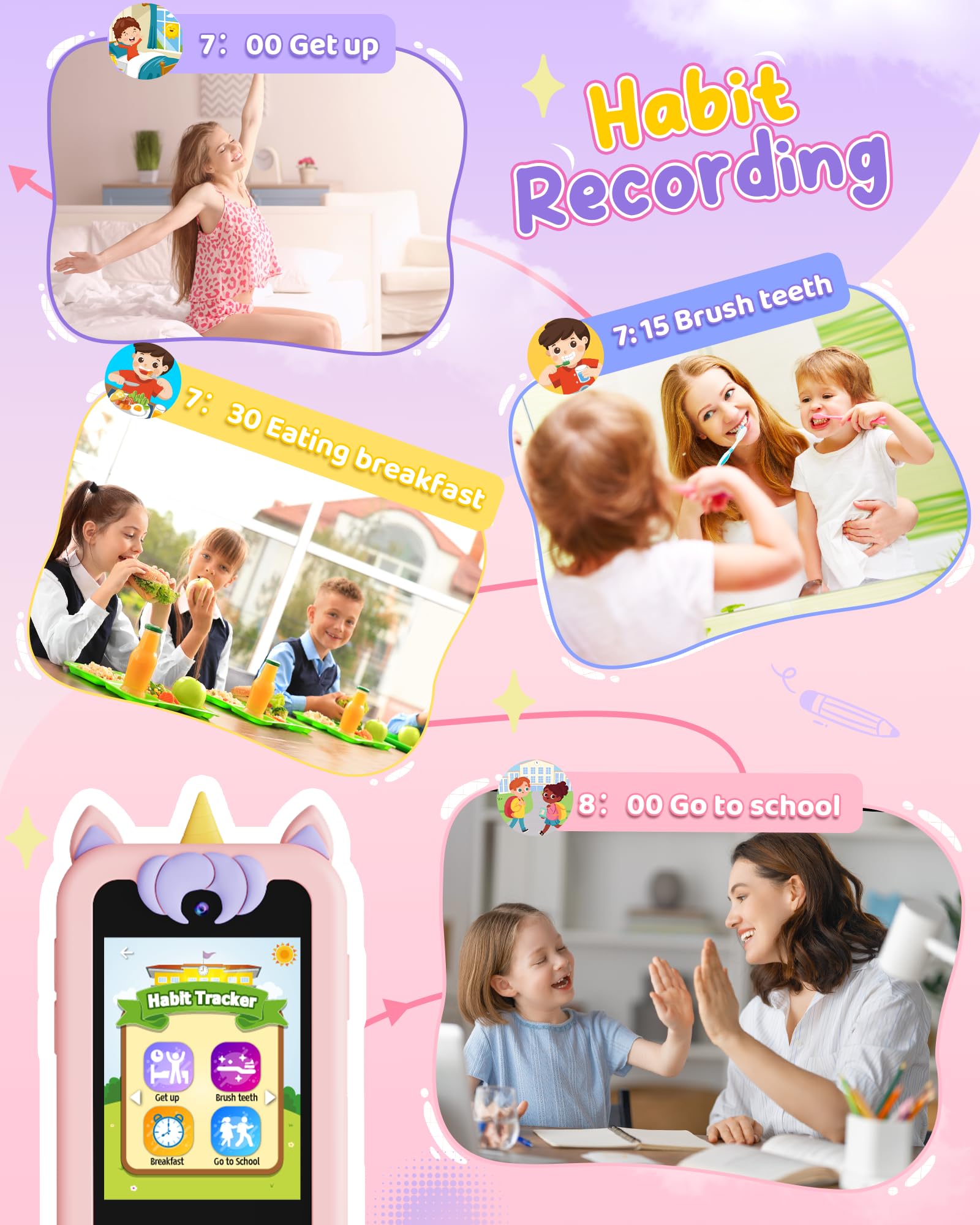 KOKODI 2.8-inch touchscreen enables simple photo and video capture.