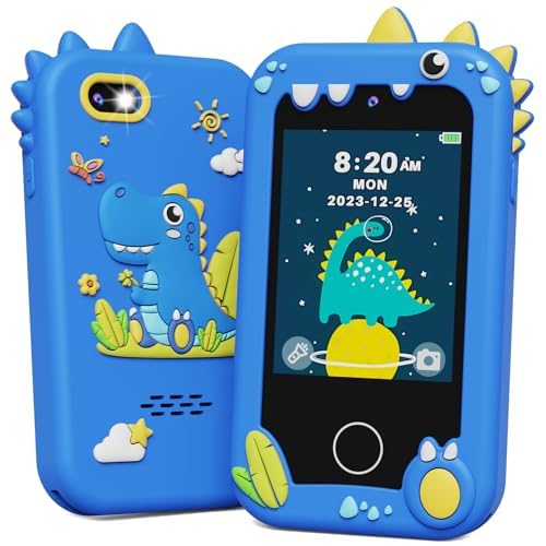 KOKODI Kids Phone Blue Dinosaur front view for learning through play