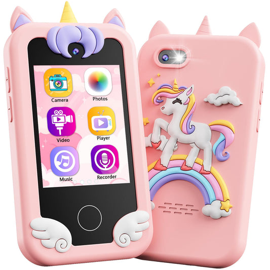 KOKODI Kids Phone unicorn front view promotes imaginative play and easy handling.