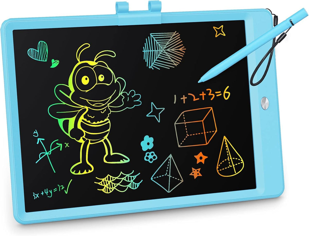 KOKODI LCD writing tablet front view with colorful doodles for kids