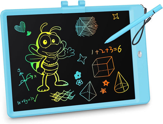 KOKODI LCD writing tablet front view with colorful doodles for kids