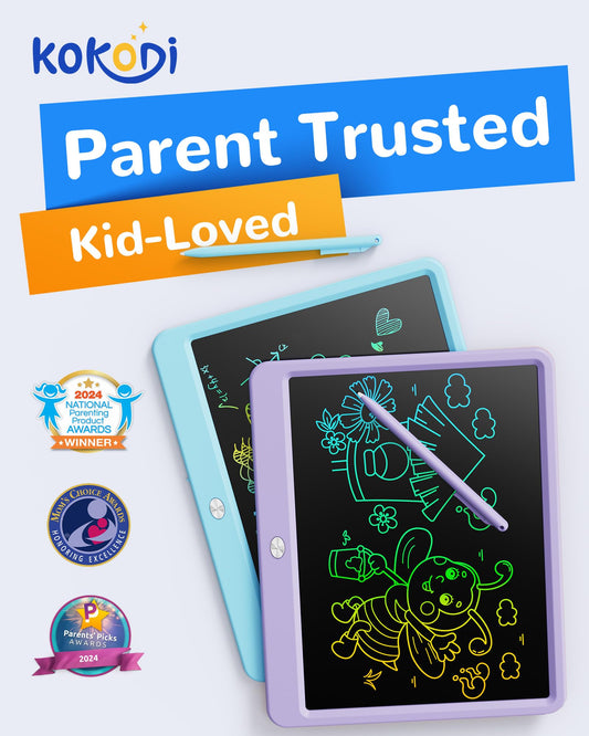 KOKODI stylus draws smooth lines on the 12-inch color LCD screen.