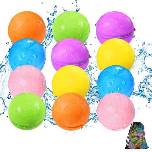 KOKODI reusable water balloons 12pcs ready for quick-fill, mess-free summer fun.