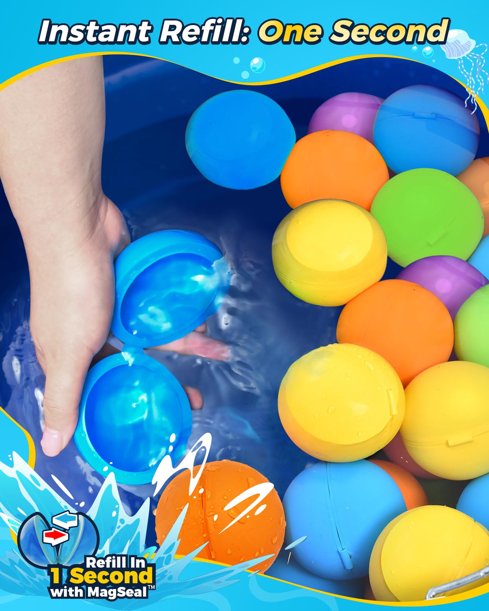 KOKODI self-sealing water balloons reduce waste and cleanup after play.