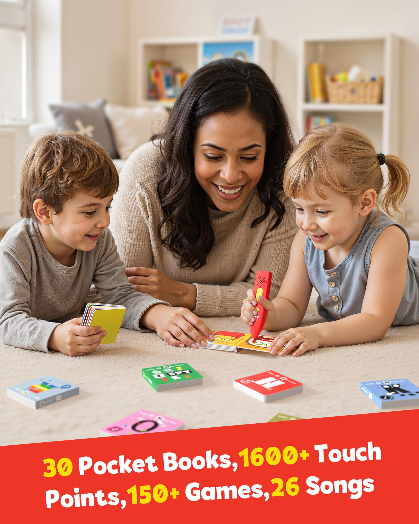 KOKODI Talking Pen on open pages, tactile learning through interactive storytelling