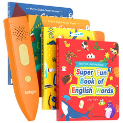 KOKODI talking pen reads on a book, promoting independent reading for kids.