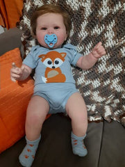 KOKOMANDY reborn doll blue eyes close-up highlighting a realistic gaze for storytelling