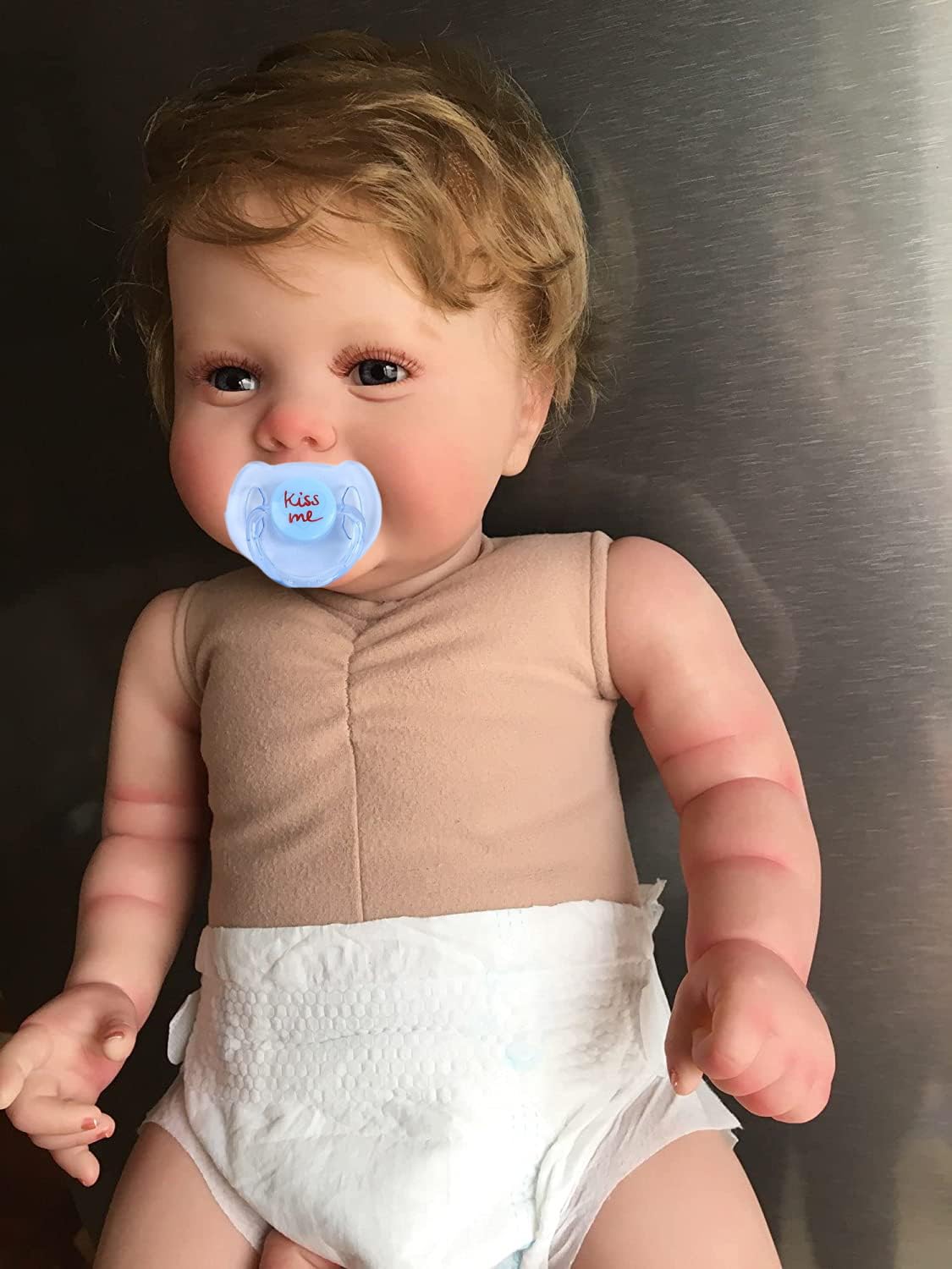 KOKOMANDY reborn doll with cloth torso and vinyl limbs for soft play
