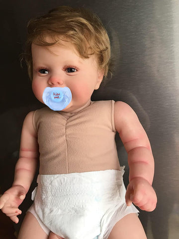 KOKOMANDY reborn doll with cloth torso and vinyl limbs for soft play