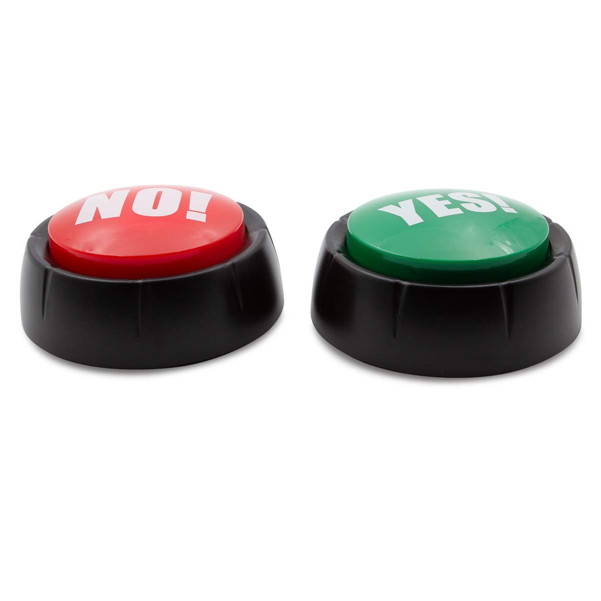 Kole Talking Yes & No Buzzer Buttons close-up with red and green buttons.