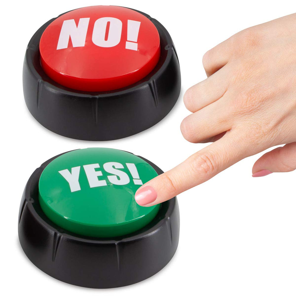 Kole Talking Yes & No Buzzer Buttons front view for quick decision games.