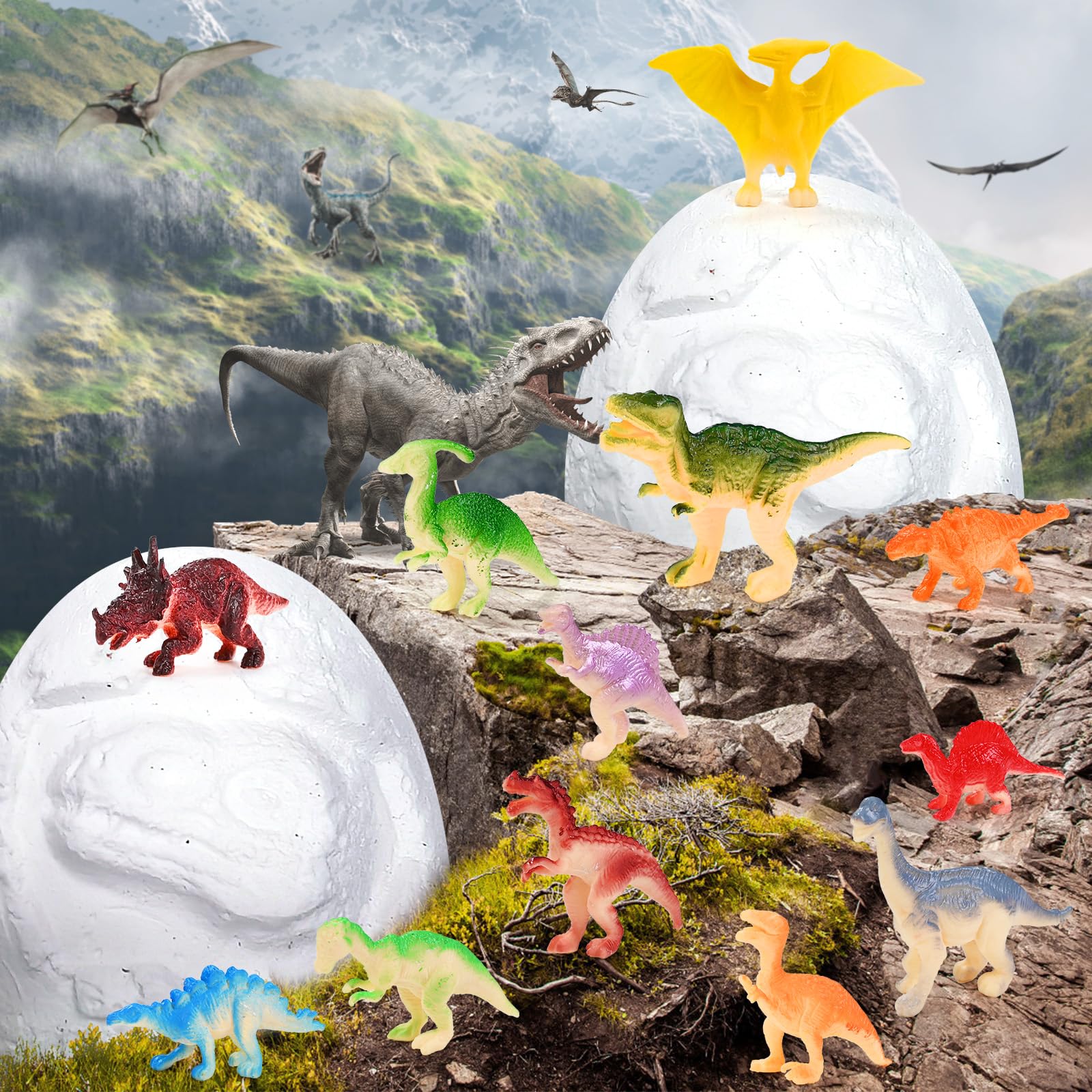 Kolegend Dino Eggs Dig Kit family time with parent-child science exploration.