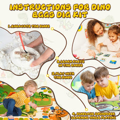 Kolegend Dino Eggs Dig Kit realistic eggs sparks authentic pretend paleontology.