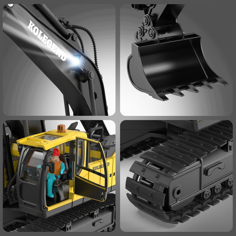 kolegend remote control excavator toy 2-4ghz anti-interference feature prevents cross-device interference.