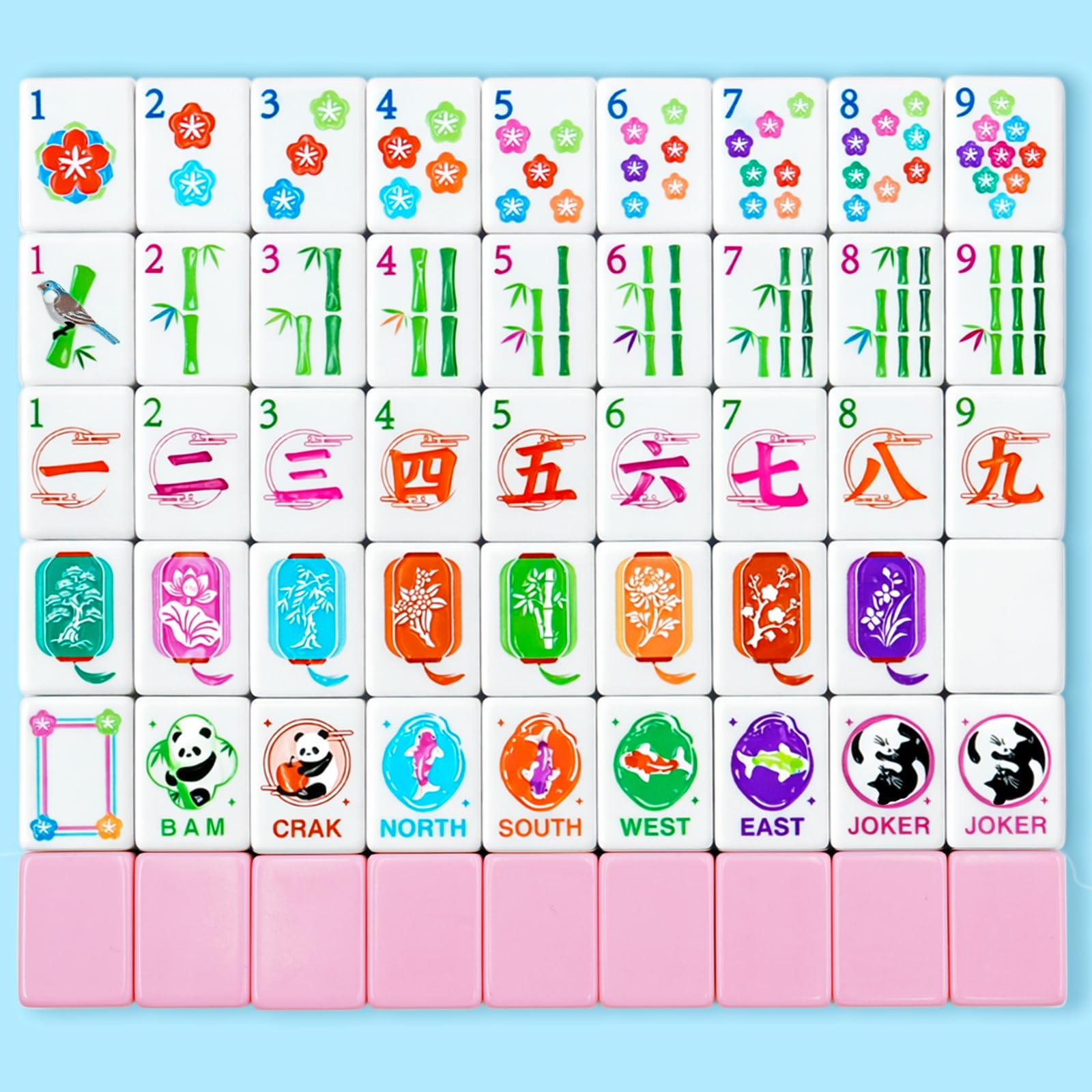 KOLIN American Mahjong tiles 160-set with clear symbols for quick recognition