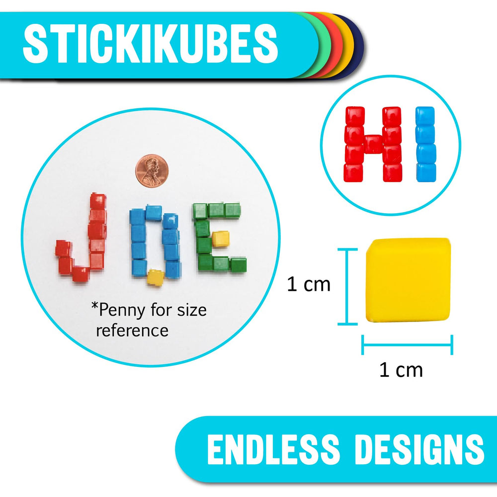 KOMARC GAMES StickiKubes four bright colors provide vibrant, easy-to-see design options.