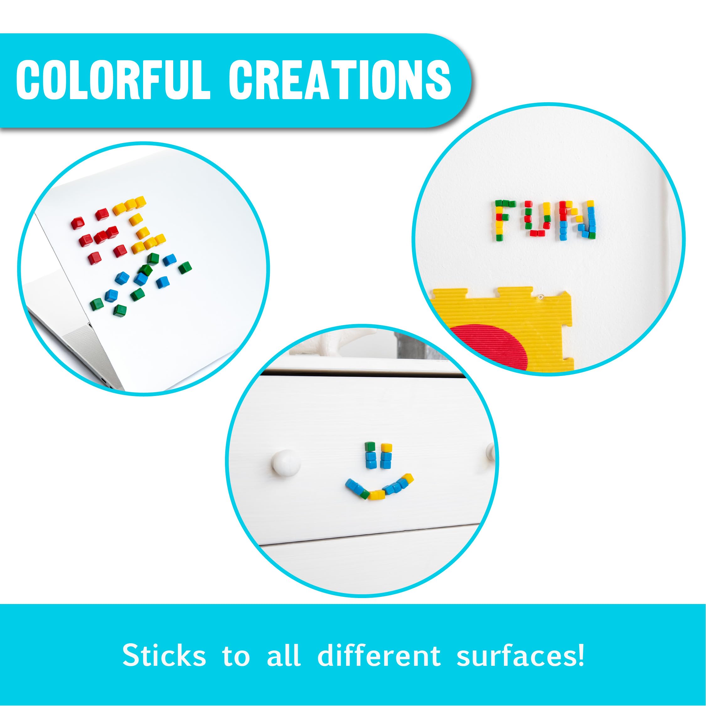 KOMARC GAMES StickiKubes are made from kid-friendly, non-toxic material for safe play.