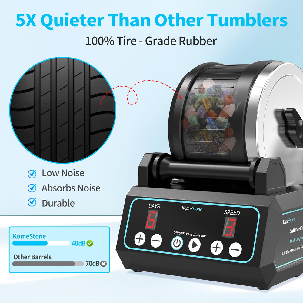 KomeStone K1 Pro features quiet operation during tumbling.